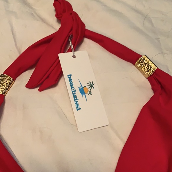 Women’s red halter tankini - Picture 4 of 8